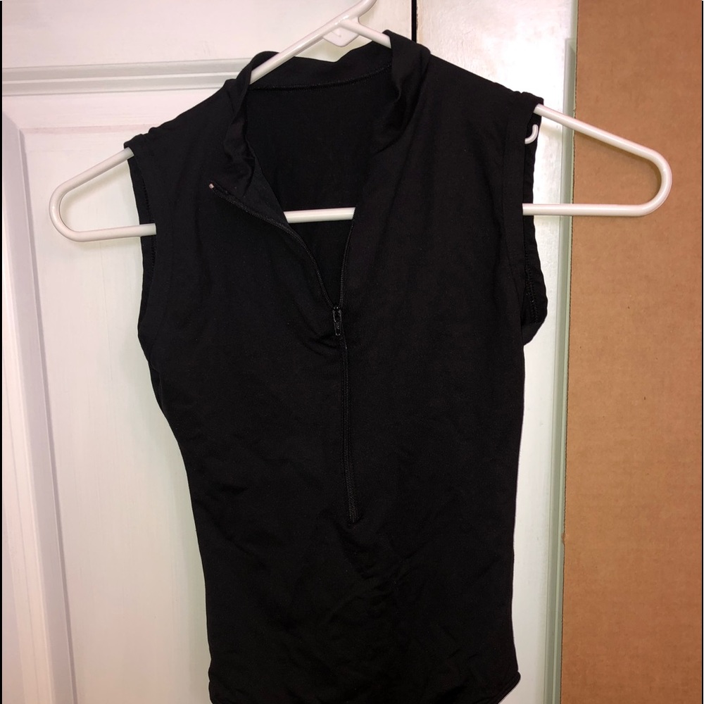 Black Zip-Up Leotard